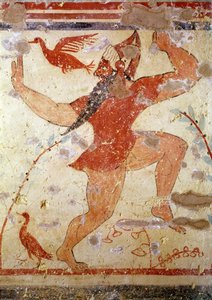 Danse de Phersu, de la tombe des Augures, c.530-520 av. J.-C. - Etruscan